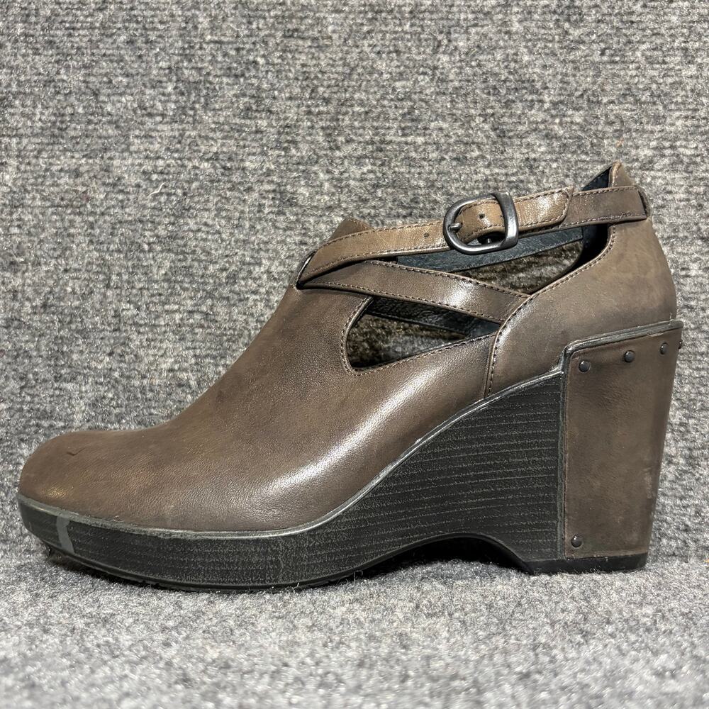 Dansko Franca Gray Brown Ankle Bootie Wedge Heel Shoe Womens Size 9.5 EU 40
